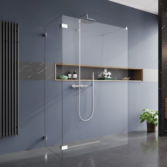 Душевое ограждение Radaway Euphoria Walk-in VI 130x90 см (стекло 8 мм), хром/прозрачное фото 