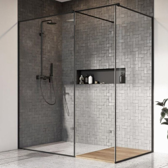 Душевое ограждение Radaway Modo New Black III Frame 130x90 см (стекло 8 мм), черный/прозрачное фото 