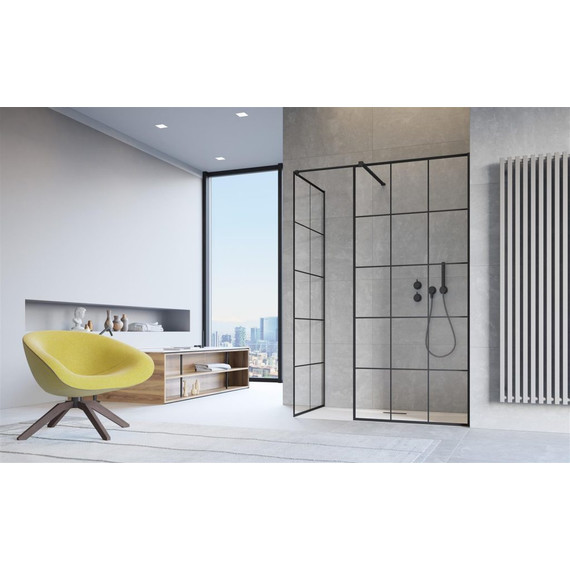 Душевое ограждение Radaway Modo X Black III Factory 80x70 см (стекло 10 мм), черный/прозрачное фото 2