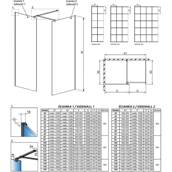 Душевое ограждение Radaway Modo X Black III Factory 130x90 см (стекло 10 мм), черный/прозрачное фото 4