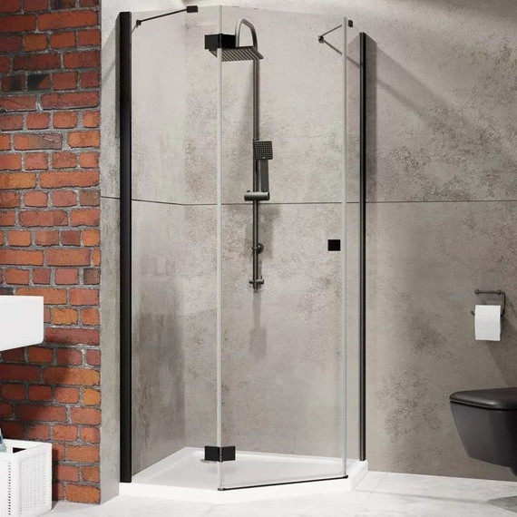 Душевое ограждение Radaway Essenza New Black PTJ 100x90 см L, черный/прозрачное фото 