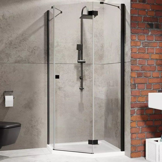 Душевое ограждение Radaway Essenza New Black PTJ 100x80 см R, черный/прозрачное фото 