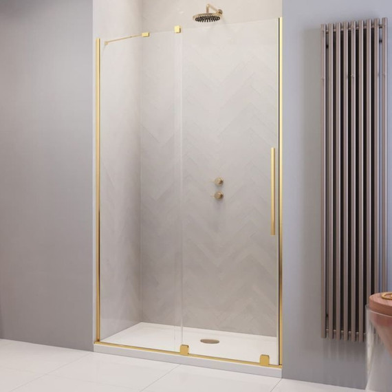 Душевая дверь Radaway Furo Gold DWJ 120 см 10107622-09-01L (стекло 8 мм), золото/прозрачное фото 