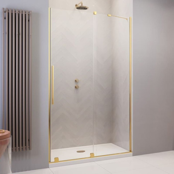 Душевая дверь Radaway Furo Gold DWJ 120 см 10107622-09-01R (стекло 8 мм), золото/прозрачное фото 