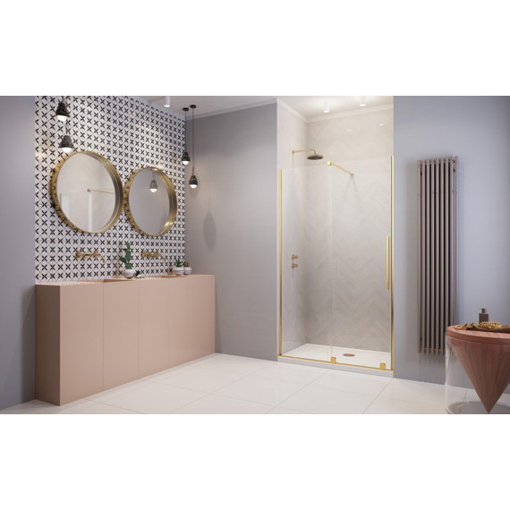 Душевая дверь Radaway Furo Gold DWJ 120 см 10107622-09-01L (стекло 8 мм), золото/прозрачное фото 2
