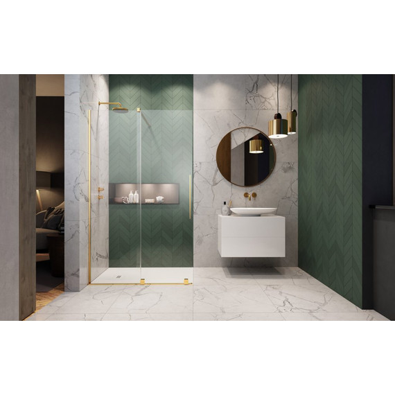 Душевая перегородка Radaway Furo Gold Walk-in 80x200 см 10106438-09-01L (стекло 8 мм), золото/прозрачное - 2 Душевая перегородка Radaway Furo Gold Walk-in 80x200 см 10106438-09-01L (стекло 8 мм), золото/прозрачное фото 2