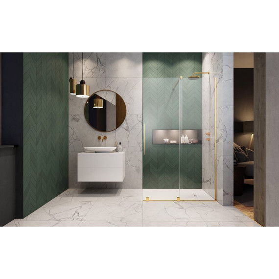 Душевая перегородка Radaway Furo Gold Walk-in 90x200 см 10106488-09-01R (стекло 8 мм), золото/прозрачное фото 2