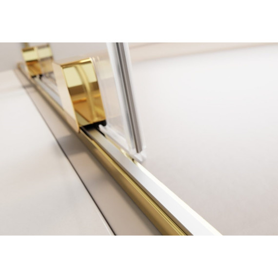 Душевая перегородка Radaway Furo Gold Walk-in 90x200 см 10106488-09-01L (стекло 8 мм), золото/прозрачное фото 6