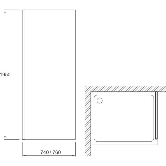 Боковая стенка Jacob Delafon Contra 80 см E22FC80-BL (стекло 8 мм), черный/прозрачное фото 3