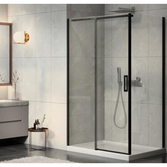 Боковая стенка Jacob Delafon Contra 90 см E22FC90-BL (стекло 8 мм), черный/прозрачное фото 2