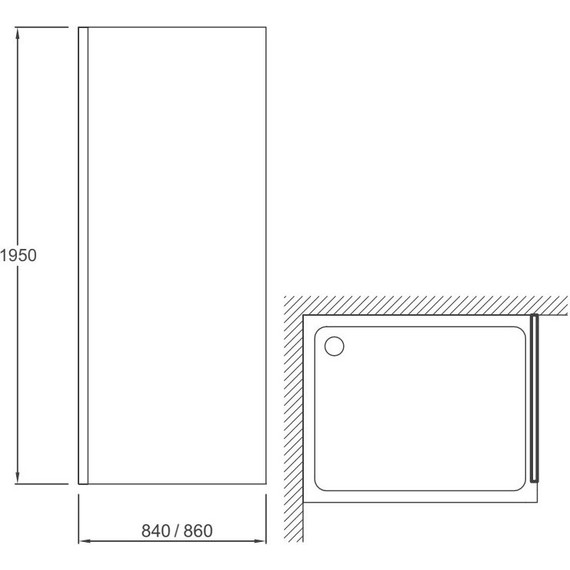 Боковая стенка Jacob Delafon Contra 90 см E22FC90-BL (стекло 8 мм), черный/прозрачное фото 3