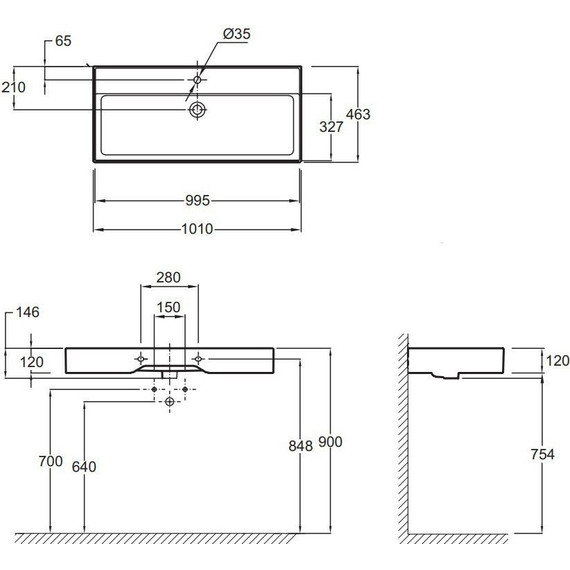 Раковина подвесная Jacob Delafon Vivienne 101 см EXBJ112-00 фото 5