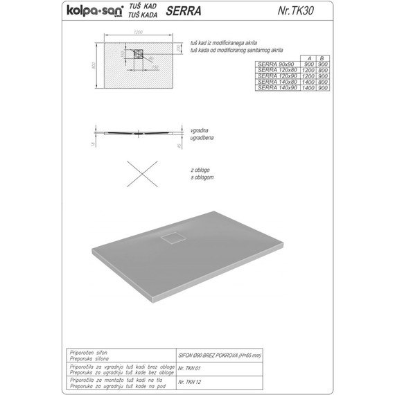 Поддон акриловый Kolpa-San Serra 90x90 см - 3 Поддон акриловый Kolpa-San Serra 90x90 см фото 3