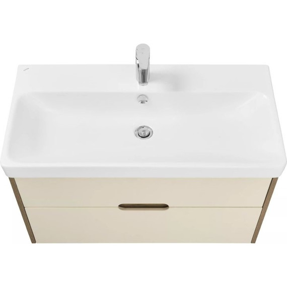 Тумба подвесная с раковиной Акватон Оливия 90 см 1A254401OLVG0, бежевый/дуб веллингтон фото 5