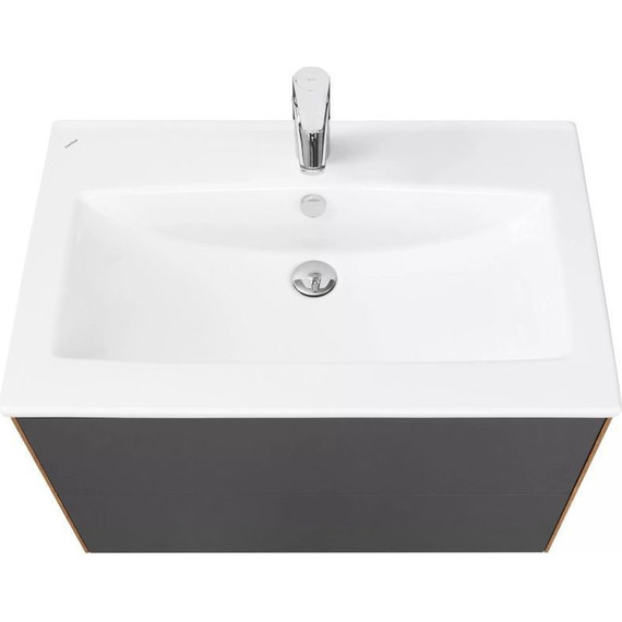 Тумба подвесная с раковиной Акватон Сохо 75 см 1A258101AJA00, графит/дуб веллингтон - 5 Тумба подвесная с раковиной Акватон Сохо 75 см 1A258101AJA00, графит/дуб веллингтон фото 5