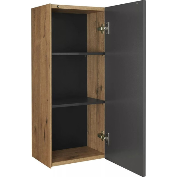 Шкаф подвесной Акватон Сохо 35 см 1A258403AJA00, графит/дуб веллингтон фото 2