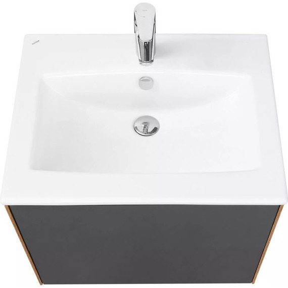 Тумба подвесная с раковиной Акватон Сохо 60 см 1A258001AJA00, графит/дуб веллингтон - 4 Тумба подвесная с раковиной Акватон Сохо 60 см 1A258001AJA00, графит/дуб веллингтон фото 4