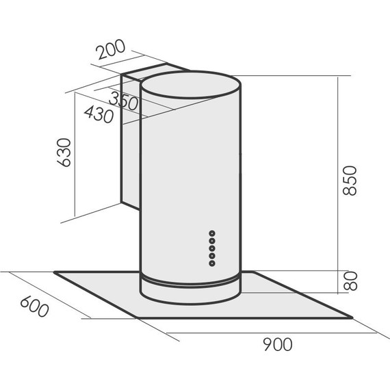 Вытяжка MBS Lilia 190 glass (прозрачное стекло) фото 2