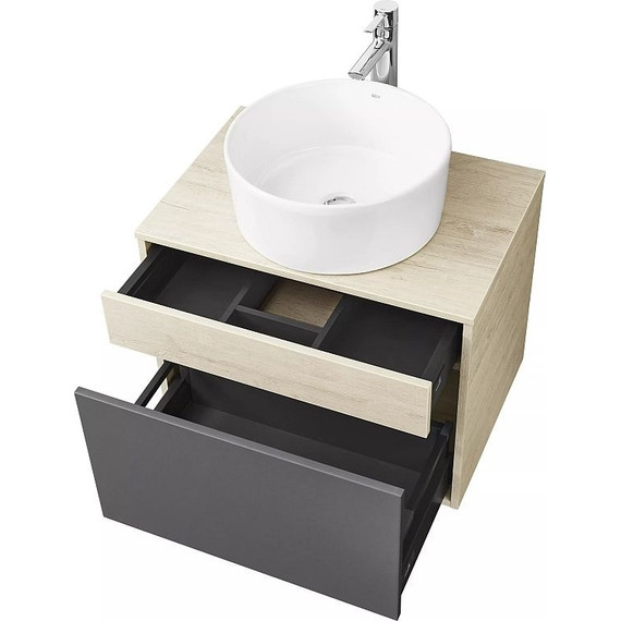 Тумба подвесная со столешницей Акватон Лофт Урбан 65 см 1A254001LQX60, дуб орегон/серый графит фото 14