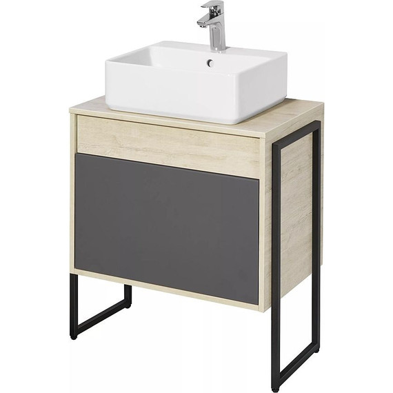 Тумба подвесная со столешницей Акватон Лофт Урбан 65 см 1A254001LQX60, дуб орегон/серый графит фото 15