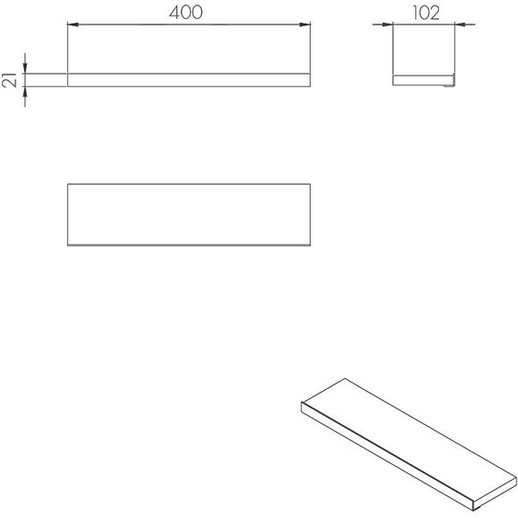 Полка подвесная Акватон Лофт Урбан 34 см 1A255503LQX50, дуб орегон фото 2
