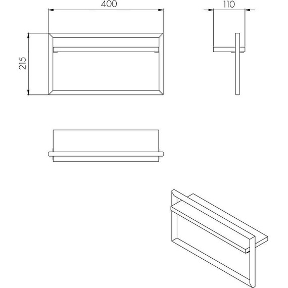 Полотенцедержатель с полкой Акватон Лофт Урбан 1A255403LQX50 фото 2
