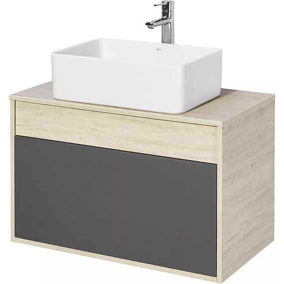 Тумба подвесная со столешницей Акватон Лофт Урбан 80 см 1A247601LQX60, дуб орегон/серый графит фото 5