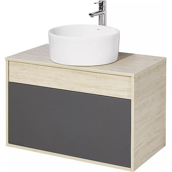 Тумба подвесная со столешницей Акватон Лофт Урбан 80 см 1A247601LQX60, дуб орегон/серый графит фото 6