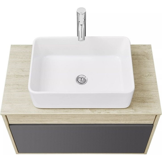 Тумба подвесная со столешницей Акватон Лофт Урбан 80 см 1A247601LQX60, дуб орегон/серый графит фото 9