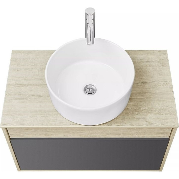 Тумба подвесная со столешницей Акватон Лофт Урбан 80 см 1A247601LQX60, дуб орегон/серый графит фото 10