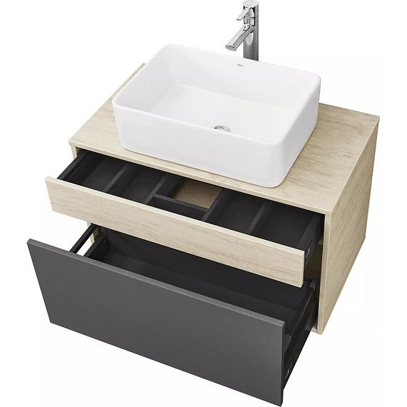 Тумба подвесная со столешницей Акватон Лофт Урбан 80 см 1A247601LQX60, дуб орегон/серый графит фото 13