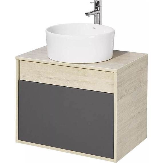 Тумба подвесная со столешницей Акватон Лофт Урбан 65 см 1A254001LQX60, дуб орегон/серый графит фото 6