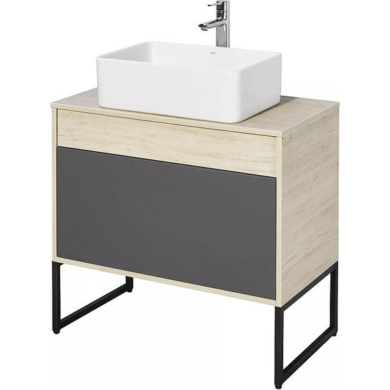 Тумба подвесная со столешницей Акватон Лофт Урбан 80 см 1A247601LQX60, дуб орегон/серый графит фото 17