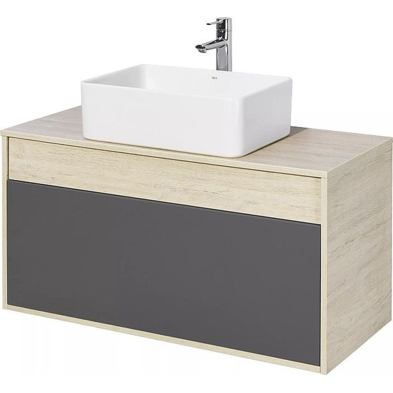 Тумба подвесная со столешницей Акватон Лофт Урбан 100 см 1A247701LQX60, дуб орегон/серый графит фото 5