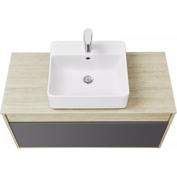 Тумба подвесная со столешницей Акватон Лофт Урбан 100 см 1A247701LQX60, дуб орегон/серый графит фото 7