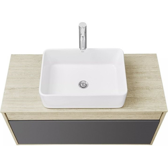 Тумба подвесная со столешницей Акватон Лофт Урбан 100 см 1A247701LQX60, дуб орегон/серый графит фото 9