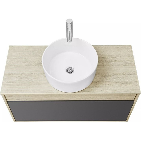 Тумба подвесная со столешницей Акватон Лофт Урбан 100 см 1A247701LQX60, дуб орегон/серый графит фото 10