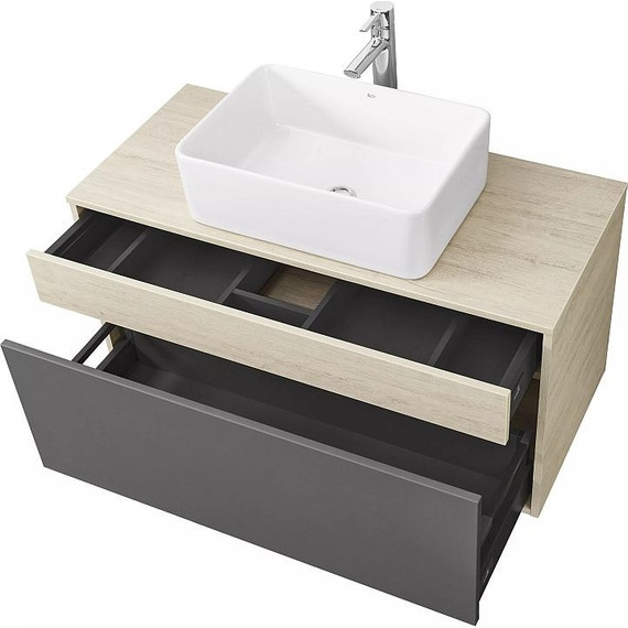 Тумба подвесная со столешницей Акватон Лофт Урбан 100 см 1A247701LQX60, дуб орегон/серый графит фото 13