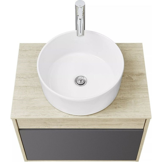 Тумба подвесная со столешницей Акватон Лофт Урбан 65 см 1A254001LQX60, дуб орегон/серый графит фото 10