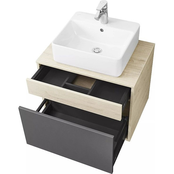 Тумба подвесная со столешницей Акватон Лофт Урбан 65 см 1A254001LQX60, дуб орегон/серый графит фото 11