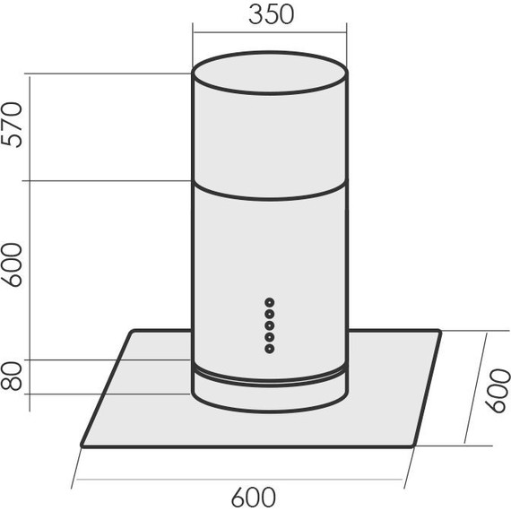 Вытяжка MBS Miltonia 160 island glass (прозрачное стекло) - 2 Вытяжка MBS Miltonia 160 island glass (прозрачное стекло) фото 2