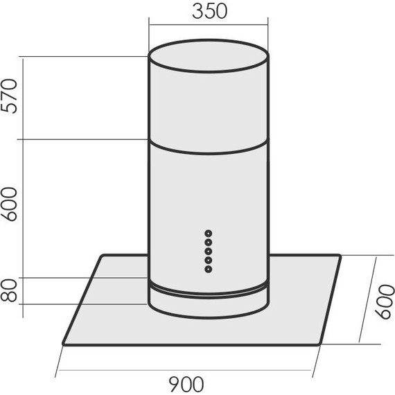 Вытяжка MBS Miltonia 190 island glass (прозрачное стекло) - 2 Вытяжка MBS Miltonia 190 island glass (прозрачное стекло) фото 2