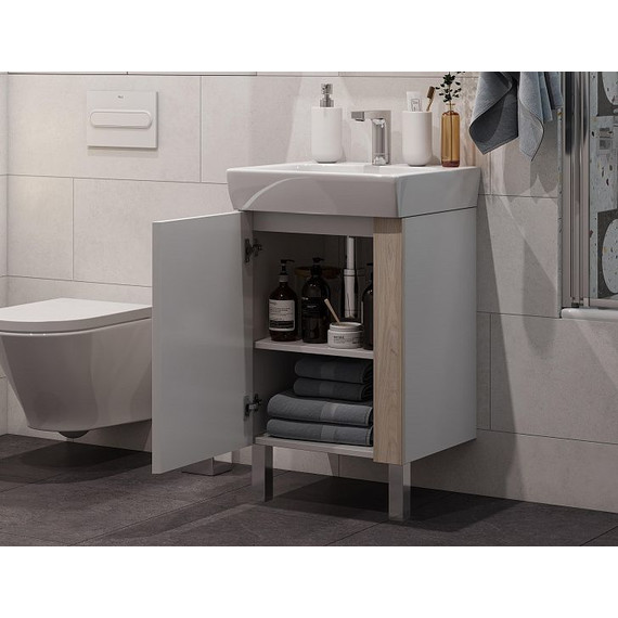 Тумба напольная с раковиной Акватон Кантри 50 см 1A257801AHB20, белый глянцевый/дуб верона - 6 Тумба напольная с раковиной Акватон Кантри 50 см 1A257801AHB20, белый глянцевый/дуб верона фото 6