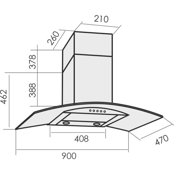 Вытяжка MBS Ruta 190 glass (прозрачное стекло) фото 2