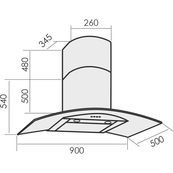 Вытяжка MBS Torenia 190 glass (прозрачное стекло) фото 2
