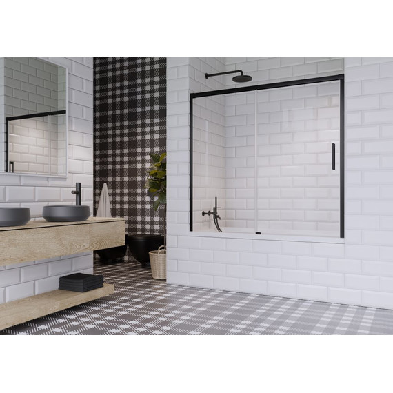 Шторка для ванны Radaway Idea Black PN DWJ 160 см 10003160-54-01L, черный/прозрачное фото 2