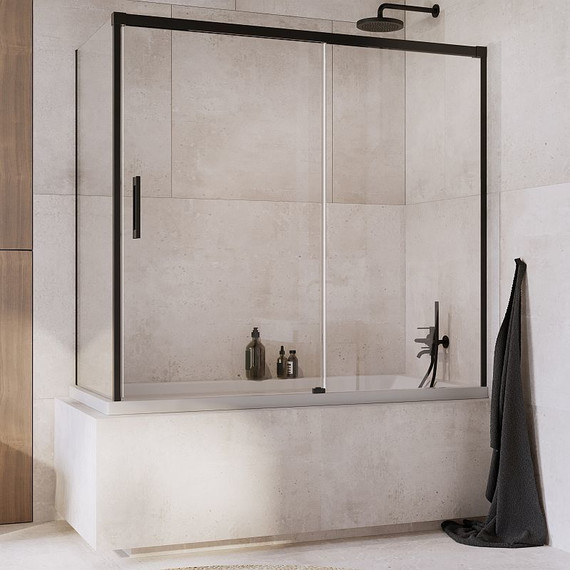 Шторка для ванны Radaway Idea Black PN DWJ+S 140x70 см R, черный/прозрачное фото 