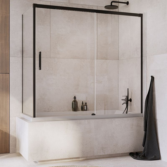 Шторка для ванны Radaway Idea Black PN DWJ+S 160x70 см R, черный/прозрачное фото 