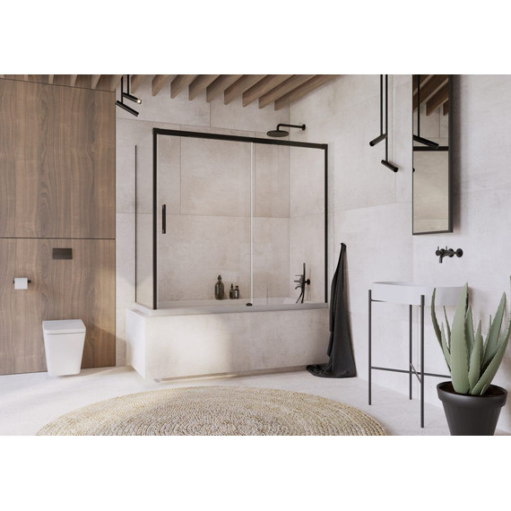 Шторка для ванны Radaway Idea Black PN DWJ+S 170x70 см R, черный/прозрачное фото 2