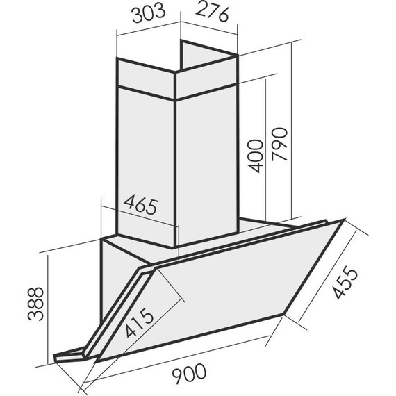 Вытяжка MBS Abelia 190 glass black (чёрное стекло) фото 2